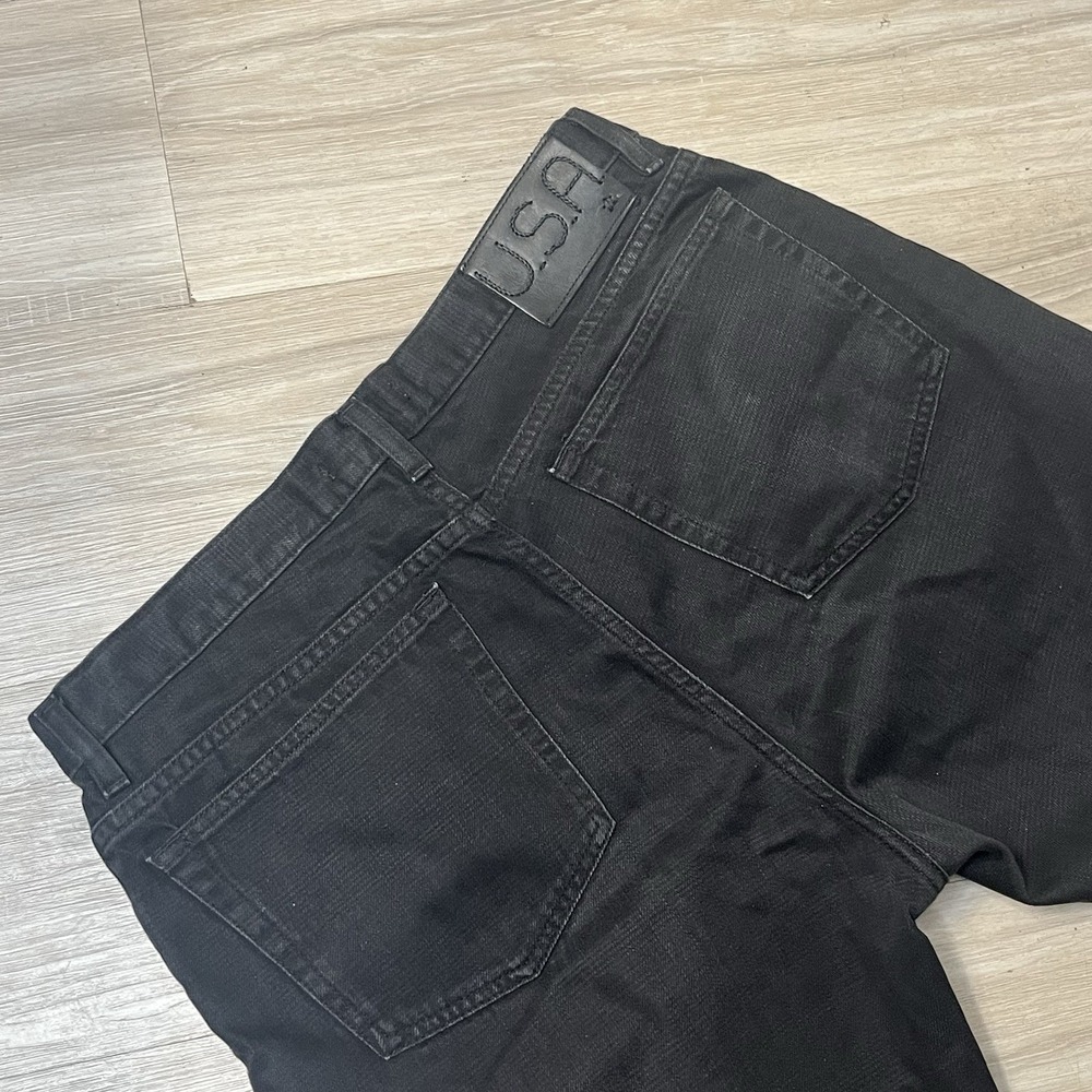 John Varvatos USA Authentic Black Denim Jeans Mens 36x30 (Fits‎ 36x29) Bootcut